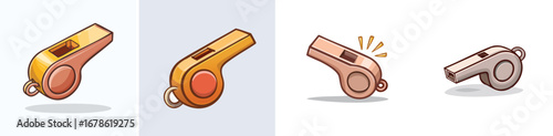 whistling vector illustration set featuring detailed, colorful design elements.