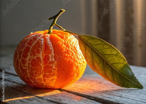 tangerine on a wooden background