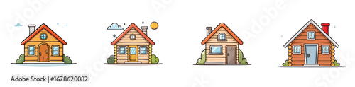 cabin vector pack in contemporary style with balanced composition.