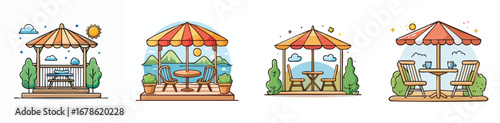 terrace vector pack in contemporary style with balanced composition.