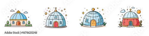 domehouse vector pack in contemporary style with balanced composition.