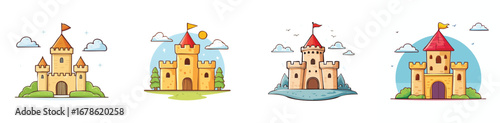 fortress vector pack in contemporary style with balanced composition.