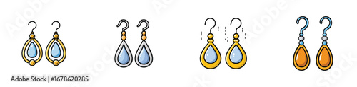 earring vector pack in contemporary style with balanced composition.