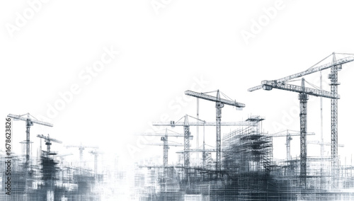 Abstract construction scene