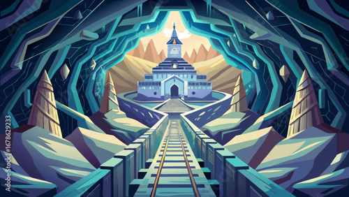 The Wieliczka Salt Mine in Poland descends into subterranean chambers carved in salt, where chapels, sculptures, and shimmering walls form an underground cathedral of human craftsmanship.