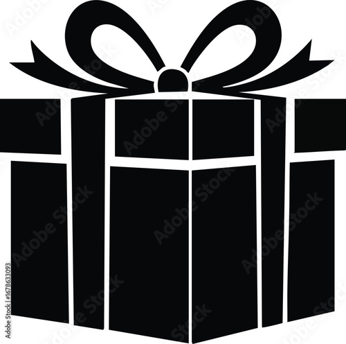 Elegant gift box with ribbon bow, symbolizing celebration and special occasions