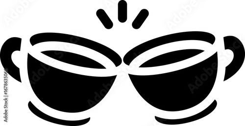 Teacups Clinking Glyph Icon