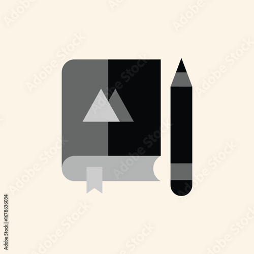 Creative inspiration strikes with a book and pencil ready for your next brilliant idea