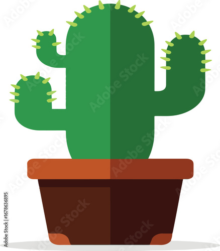 Cactus Plant in Pot Vector