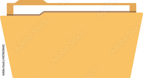 Illustration of an Open Folder with Documents