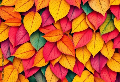 Intricate, overlapping leaves forming a continuous, organic design,  forest,   seamless repeat