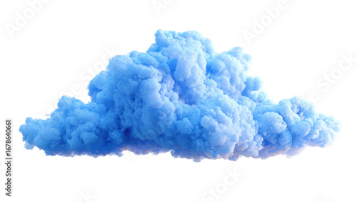 A vibrant, stylized, light-blue cloud against a black background