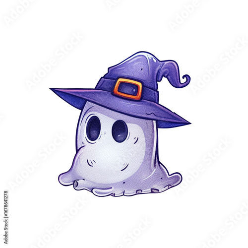 Halloween Cartoon Character with Pumpkin and Spooky Elements