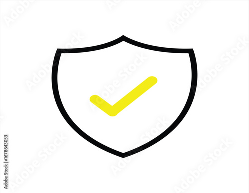 A modern, professional icon featuring a shield with a checkmark, symbolizing security, verification, and protection. Ideal for use in apps, websites, and presentations related to data security.