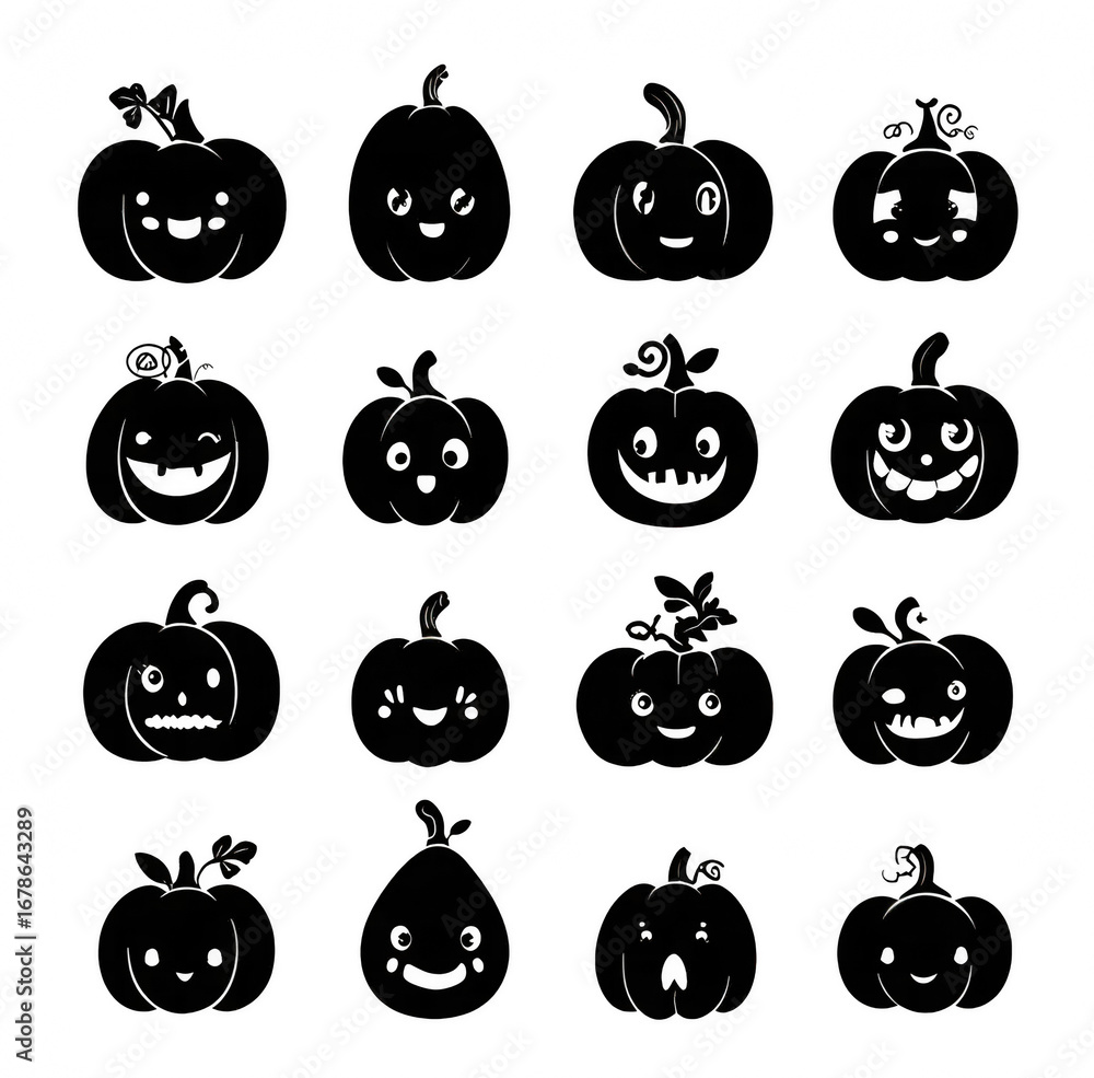 A single lit spooky halloween pumpkins, Jack O Lantern with evil face and eyes isolated against a transparent background.