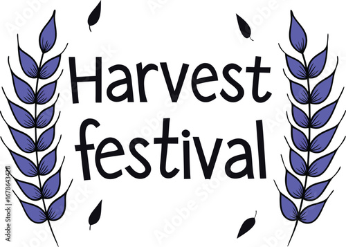 Illustration of harvest festival with wheat ears, perfect for seasonal celebrations
