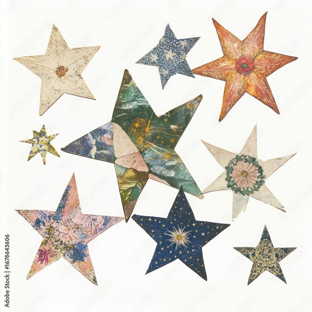 Obraz premium Stars illustration decorative patchwork.