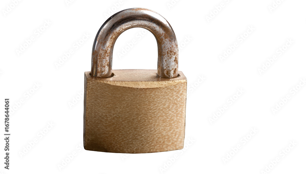 Naklejka premium Close-up of an aged metal padlock (1)