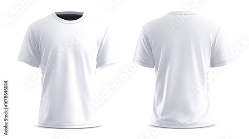 Plain white t shirt mockup front and back view