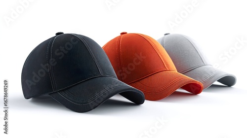 Baseball caps display various colors