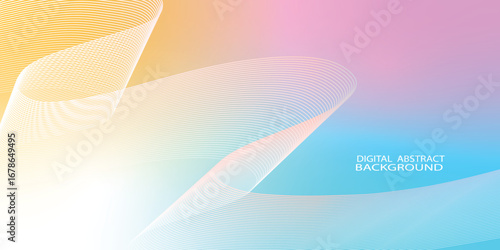 Abstract lines Pastel rainbow gradient background Ecology concept. vector, illustration