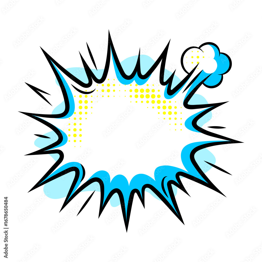 Cartoon speech bubble explosion. Pop art illustration in comic style. Cartoon speech bubble explosion. Pop art illustration in comic style.
