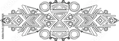 Striking geometric art deco border design adds elegance to any project