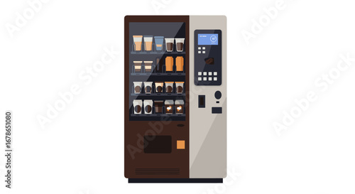 Modern beverage dispenser with coffee and snacks for office or public spaces