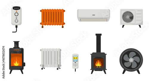 Home heating and cooling elements collection