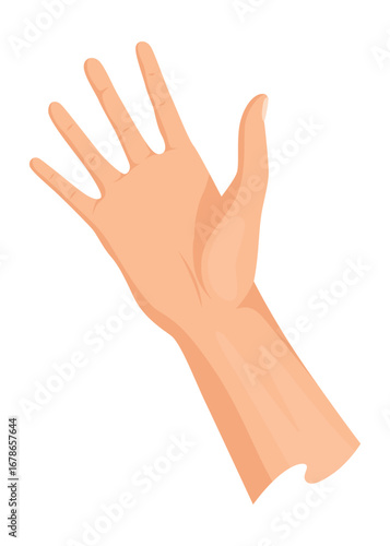 Hands injured skin and procedures of bandaging. First aid for wound. Medicine cure or treatment. First emergency help for human hand trauma