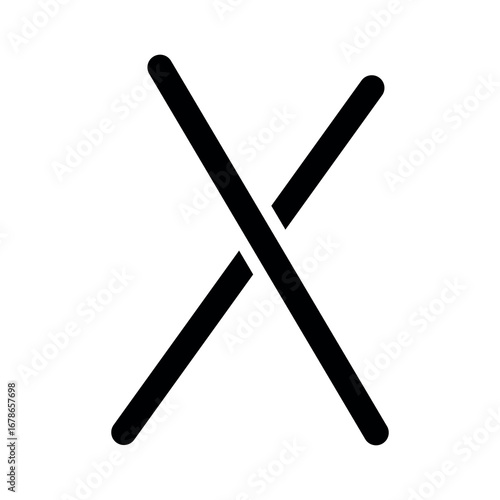 Illustration showing a black icon of sushi, rolls and other attributes of Japanese food, on a white background
