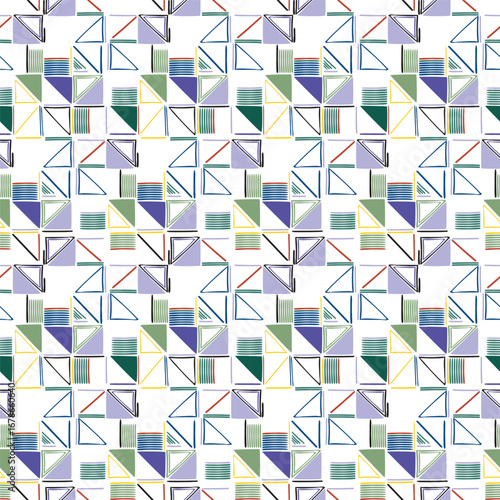abstract colourful lines texture print pattern. White background.