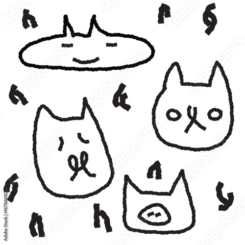 Sketch cats. Vector illustration of a set of cats.