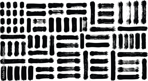 Dynamic black brush stroke collection adds artistic flair to modern designs