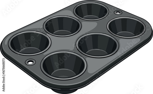 Baking tray for muffins or cupcakes vector