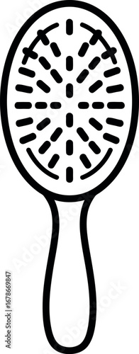 Oval hair brush styling tool smooth hair blow dry detangling gentle vector