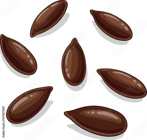 Flaxseed close-up organic superfood seeds healthy eating lifestyle ingredient vector