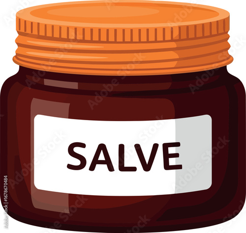 Herbal salve balm jar for skin relief and healing natural remedy topical treatment vector