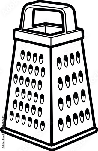 Kitchen grater tool for food preparation cooking and cheesy delights vector