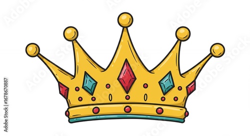 Hand drawn cartoon crown vector illustration royalty symbol design element