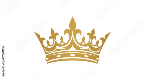 Ornate gold crown graphic design element