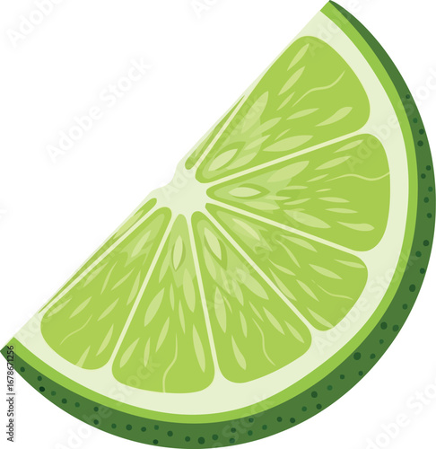 Juicy lime slice vibrant green citrus fruit refreshing summer beverage ingredient vector