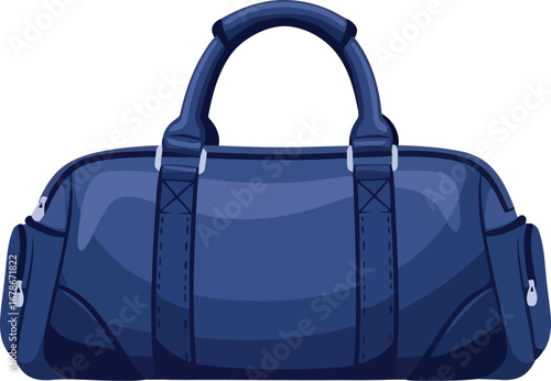 Stylish navy blue duffle bag versatile gym travel carryall accessory vector