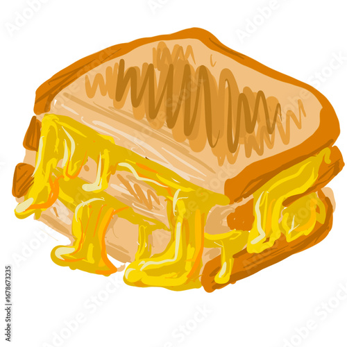 sandwich with melting cheese 
