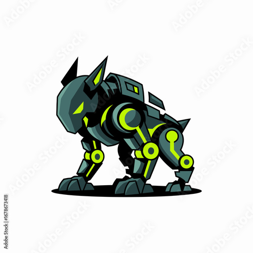 Cybernetic dog robot illustration.