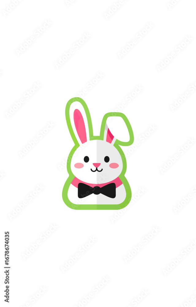 Obraz premium Cute cartoon rabbit with bowtie