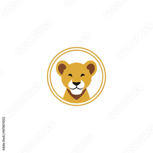 Cute lion cub illustration for kids