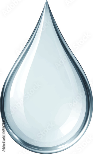 Pure water droplet glistening with refreshing clarity