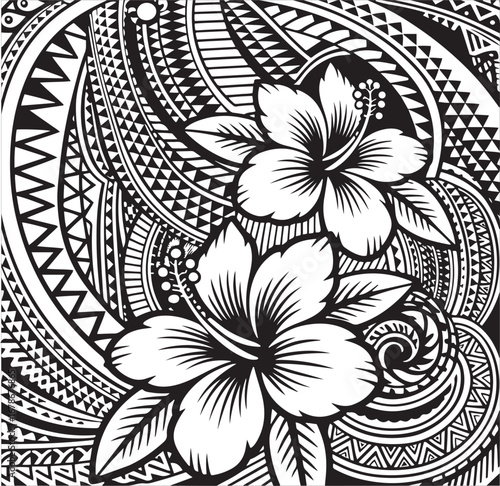 Flower Pattern silhouette art illustration Shapes Collection Isolated on White Background