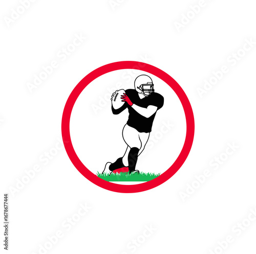 Football player throwing ball illustration